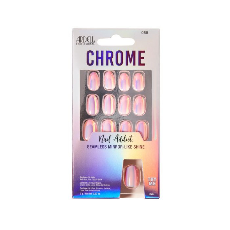 ARDELL CHROME PRESS ON NAIL KIT ORB