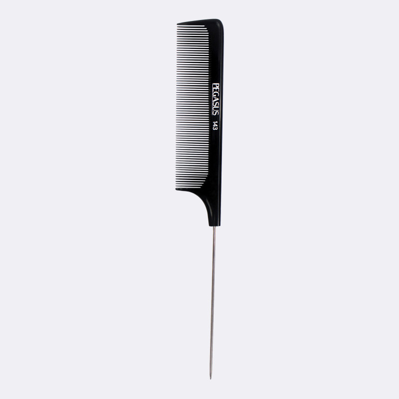 PEGASUS HARD RUBBER METAL PINTAIL COMB (
